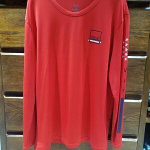 New Hurley Moisture-Wicking Red Long Sleeve Shirt
